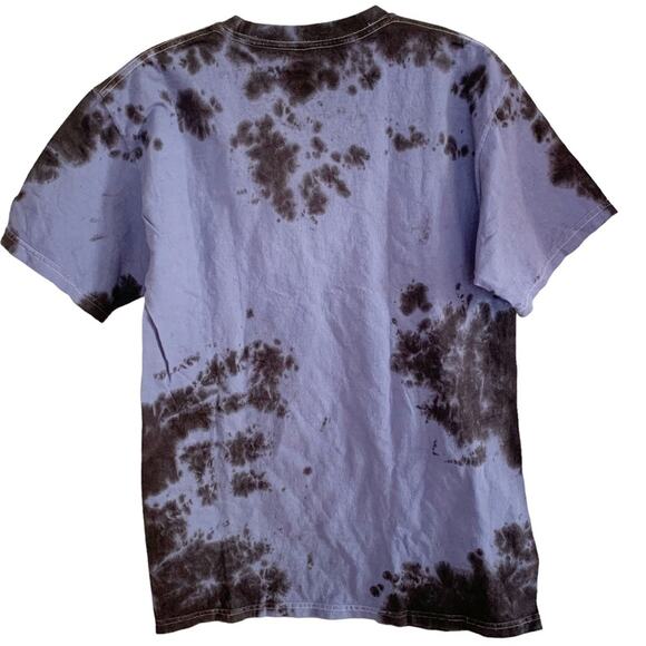Snakepit Blue Black Tie Dye Slash Graphic Artist Tee S/M Indie Sleaze - Picture 3 of 5